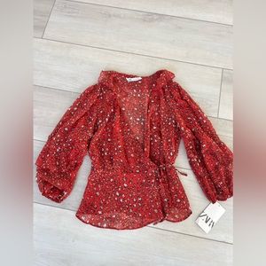 Zara Ruffle Sleeve Blouse